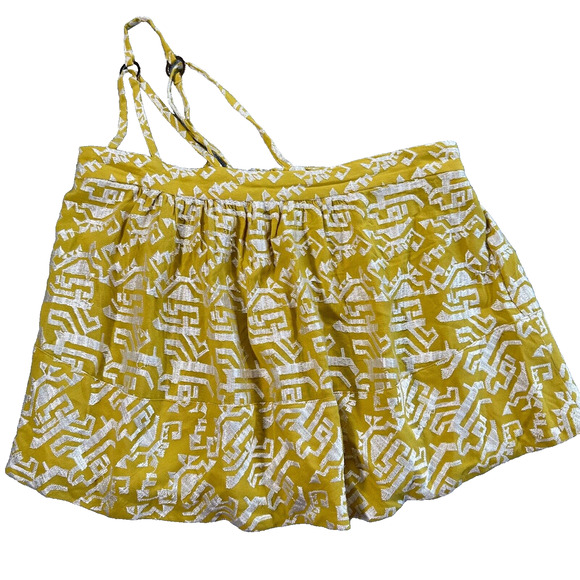 Anthropologie Floreat Anesu One-Shoulder Top Womens Small Strappy Cropped Yellow - Picture 1 of 7